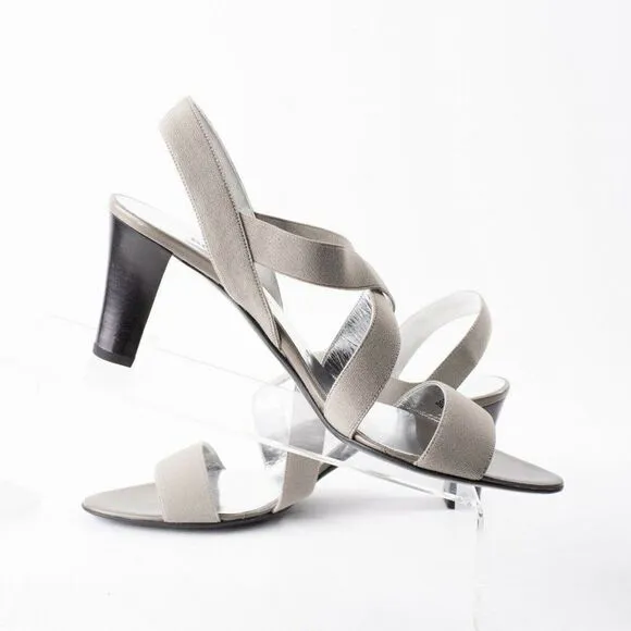 Bruno Magli Womens Gray Heeled Strappy Sandals 9.5