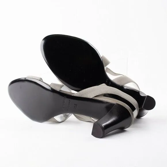 Bruno Magli Womens Gray Heeled Strappy Sandals 9.5