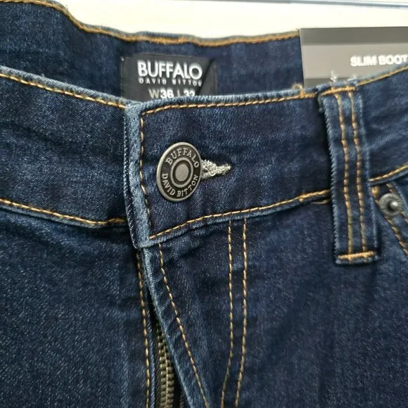 Buffalo David Bitton Slim Bootcut Jeans Blue Mens Size 32x32 NWT