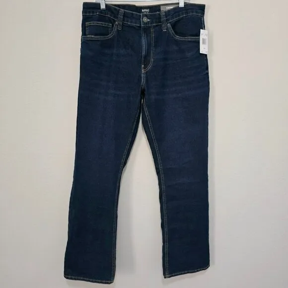 Buffalo David Bitton Slim Bootcut Jeans Blue Mens Size 32x32 NWT