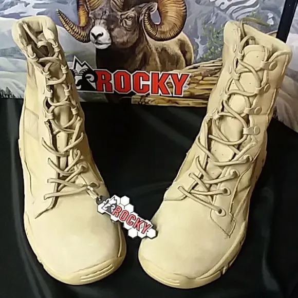 ❣Bundle &amp; Save💞Rocky Boots- MilitaryTraining Men's C4T Desert Tan