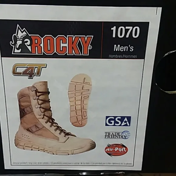 ❣Bundle &amp; Save💞Rocky Boots- MilitaryTraining Men's C4T Desert Tan