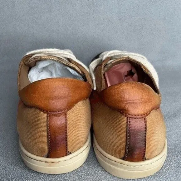 Burberry Beige Leather Nova Check Canvas Low Top Sneakers Women Size 39/US8.5