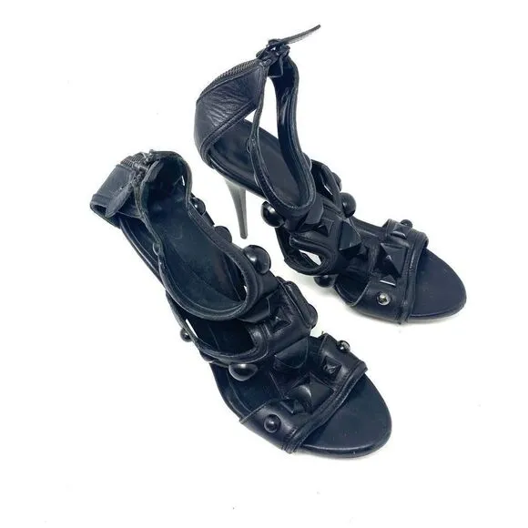 BURBERRY Leather Embellished Sandals‎ Sz 40