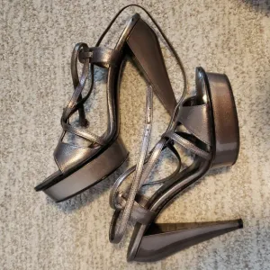 Burberry Platinum Platform Sandals