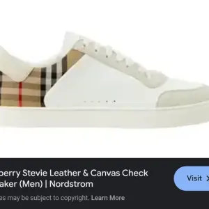 Burberry Stevie Leather &amp; Canvas Check Sneaker - White and Brown