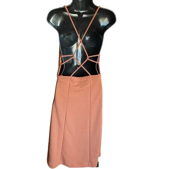 By Anthropologie Slim Strappy Midi Dress Sz s