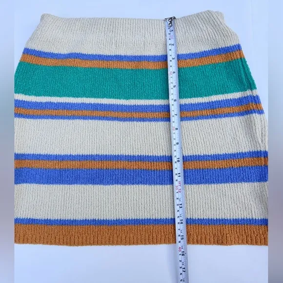 By together Mini Skirt  Multicolor Striped Stretch Elastic WaistKnit medium