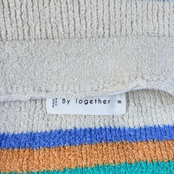 By together Mini Skirt  Multicolor Striped Stretch Elastic WaistKnit medium