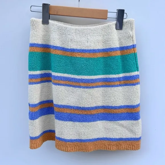 By together Mini Skirt  Multicolor Striped Stretch Elastic WaistKnit medium