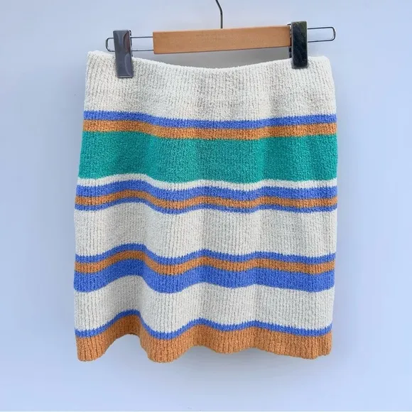 By together Mini Skirt  Multicolor Striped Stretch Elastic WaistKnit medium