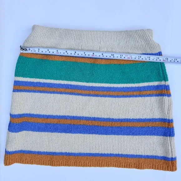 By together Mini Skirt  Multicolor Striped Stretch Elastic WaistKnit medium