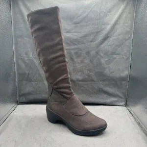 Bzees Wishlist Tall Boots Women’s Size 9W Grey Side‎ Zip Stretch Microfiber