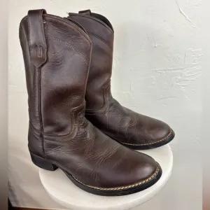 CABALLO DORADO Kid's‎ Western Cowboy Boot Brown Boy Leather Round Toe Size 2