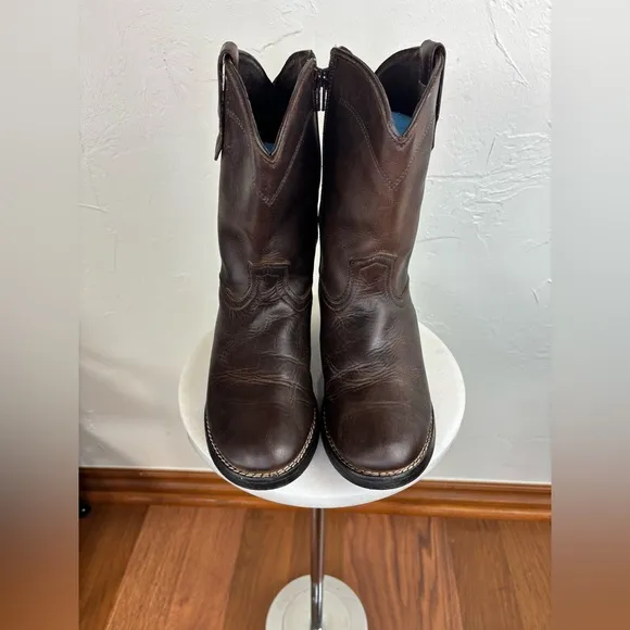 CABALLO DORADO Kid's‎ Western Cowboy Boot Brown Boy Leather Round Toe Size 2