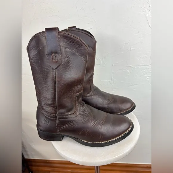 CABALLO DORADO Kid's‎ Western Cowboy Boot Brown Boy Leather Round Toe Size 2