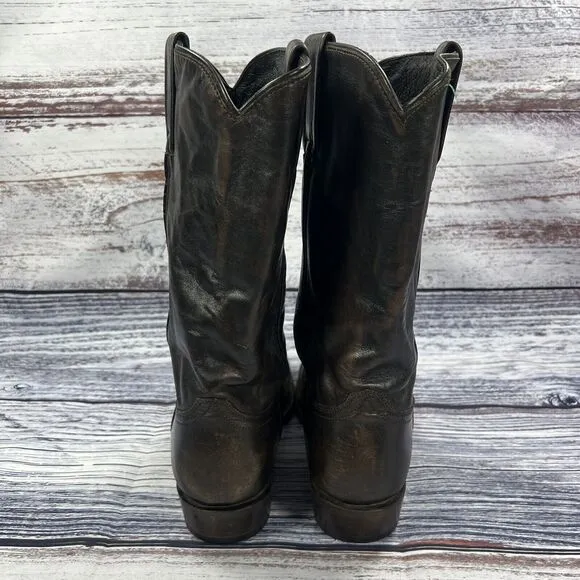 Caborca Chocolate Brown Leather Western Riding Boots, Women’s Size 8.5 25.5