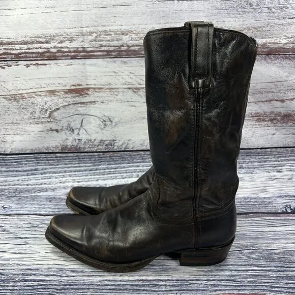 Caborca Chocolate Brown Leather Western Riding Boots, Women’s Size 8.5 25.5