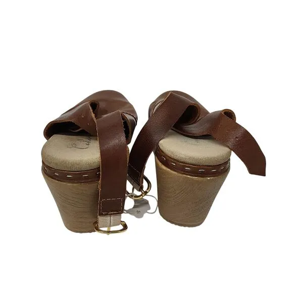 Calou Tyra Brown - Saddle Brown Mule Clog Size 9