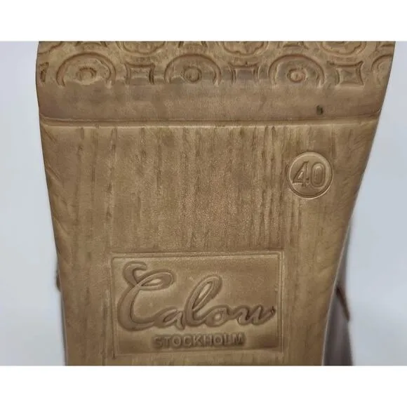 Calou Tyra Brown - Saddle Brown Mule Clog Size 9