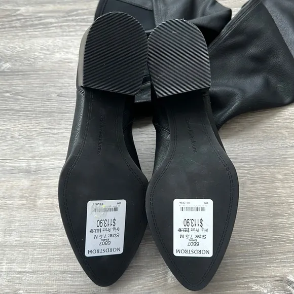 CALVIN KLEIN Black Stretchy Over-the-Knee Riding Nani Boots NWT