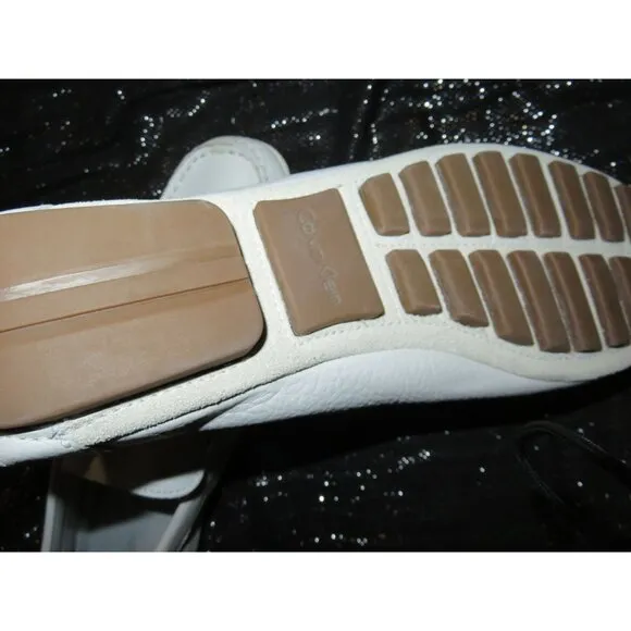 Calvin Klein Deauville White Leather Loafers Moccasins Driving Slip On Shoes 12