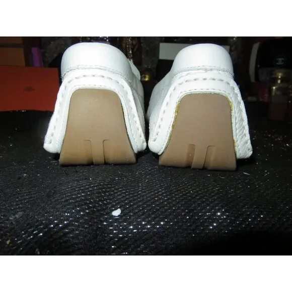 Calvin Klein Deauville White Leather Loafers Moccasins Driving Slip On Shoes 12