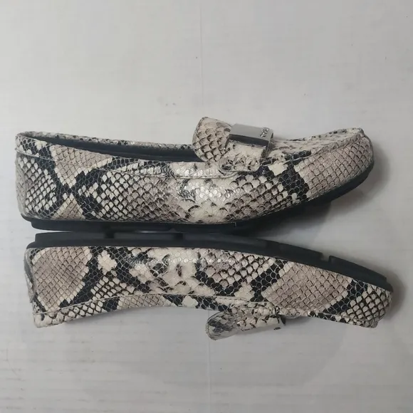 Calvin Klein Lisette Snake Skin Print Leather Loafers Size 10M