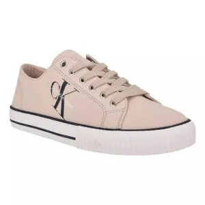Calvin Klein Men Fate Low Top Sneakers Size US 9M Light Natural Canvas Fabric