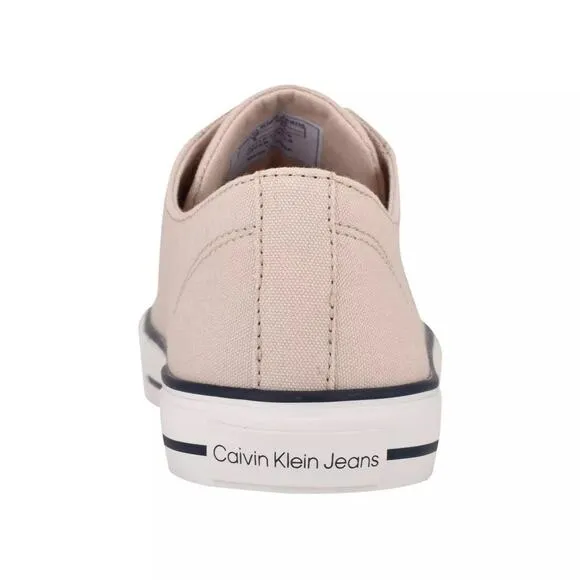 Calvin Klein Men Fate Low Top Sneakers Size US 9M Light Natural Canvas Fabric
