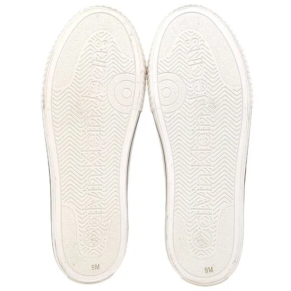 Calvin Klein Men Fate Low Top Sneakers Size US 9M Light Natural Canvas Fabric