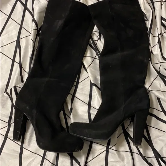 Calvin Klein Suede Leather Logo Lining Platform Boots
