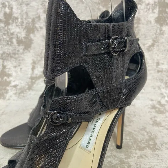 Camilla Skovgaard Metallic Black Gladiator Sandals