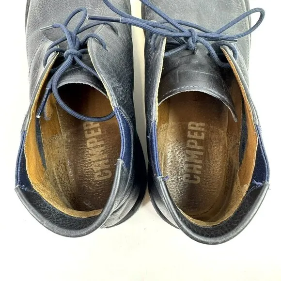 Camper Shoes Mens Size 46 US 13 Chukka Desert Boots Navy Blue Leather