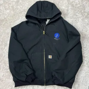 Carhartt Active Jacket Black Zip Hoodie Canvas With Logo 3XL