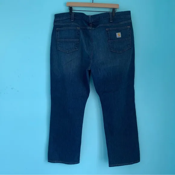 Carhartt Mens Relaxed Fit Rugged Flex Stretch Denim Utility Work Jean 44x30 Blue