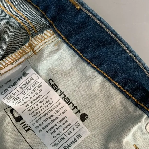 Carhartt Mens Relaxed Fit Rugged Flex Stretch Denim Utility Work Jean 44x30 Blue