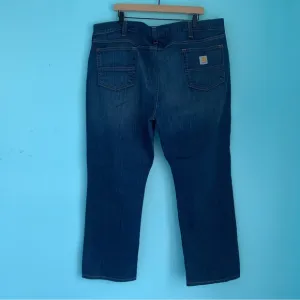 Carhartt Mens Relaxed Fit Rugged Flex Stretch Denim Utility Work Jean 44x30 Blue