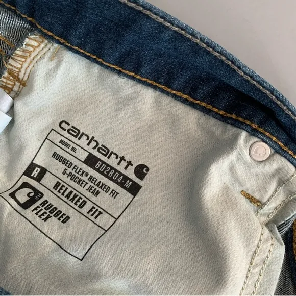 Carhartt Mens Relaxed Fit Rugged Flex Stretch Denim Utility Work Jean 44x30 Blue