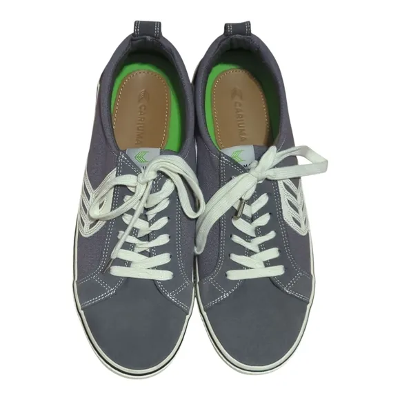 Cariuma Gray White Low Profile Canvas Shoes Men