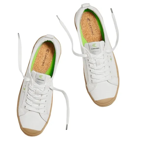 CARIUMA • Off-White Gum Sole Canvas Vegan Organic Sneakers