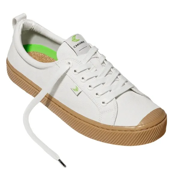 CARIUMA • Off-White Gum Sole Canvas Vegan Organic Sneakers