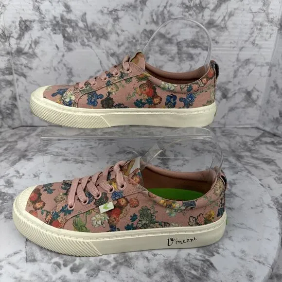 Cariuma Van Gogh Museum Print Women Sneakers Art Edition Size 8 Pink Floral Art
