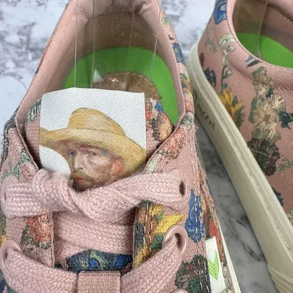 Cariuma Van Gogh Museum Print Women Sneakers Art Edition Size 8 Pink Floral Art