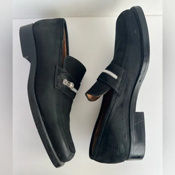 Carlo Morandi Black Suede Slip On Zipper Loafers - 11