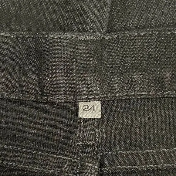 Carmar Mia Black Jeans Yellow Racer Stripe Zipper Hem Skinny High Rise Size 24