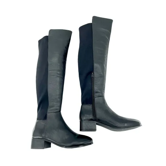 Catherine Malandrino Boots Black Leather Over the Knee SZ 6.5 New $240