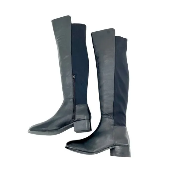 Catherine Malandrino Boots Black Leather Over the Knee SZ 6.5 New $240