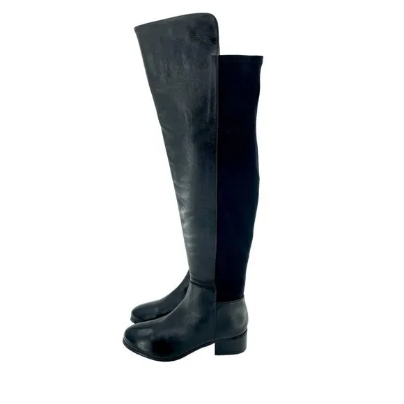 Catherine Malandrino Boots Black Leather Over the Knee SZ 6.5 New $240