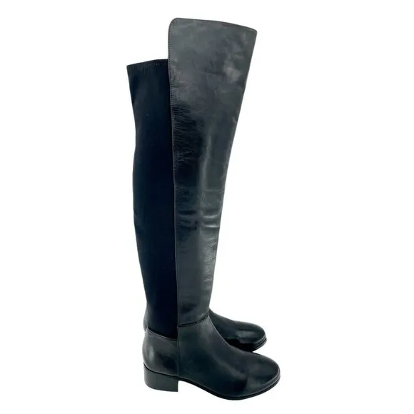 Catherine Malandrino Boots Black Leather Over the Knee SZ 6.5 New $240
